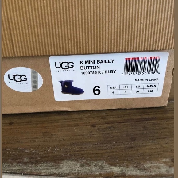 Ugg mini bailey button blue size 6 kids - Picture 4 of 6